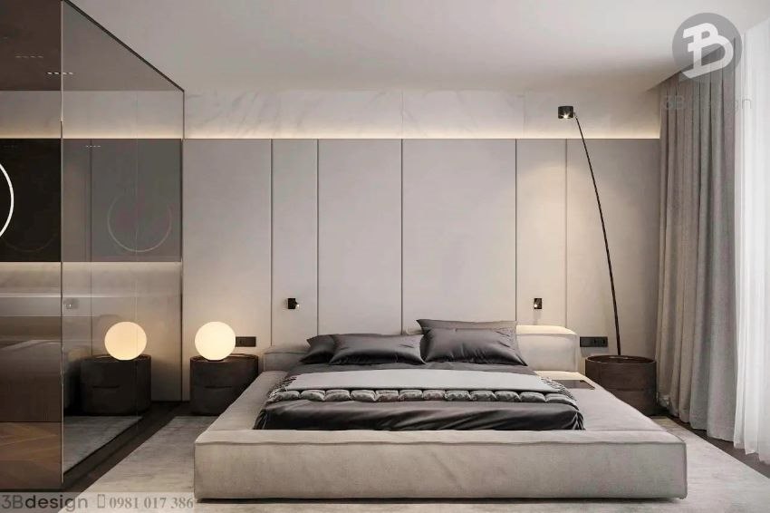 Thiết kế phòng ngủ chung cư 45m2 hiện đại, đơn giản