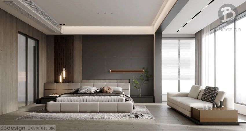 Mẫu thiết kế nội thất chung cư 90m2 phong cách tối giản