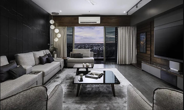Mẫu thiết kế nội thất chung cư Vinhomes Smart City đẹp, sang trọng với gam màu tối