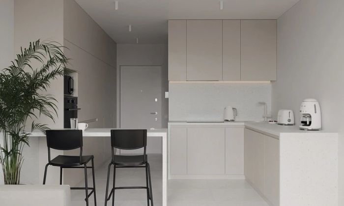 Thiết kế nội thất chung cư với 2 tone màu tương phản