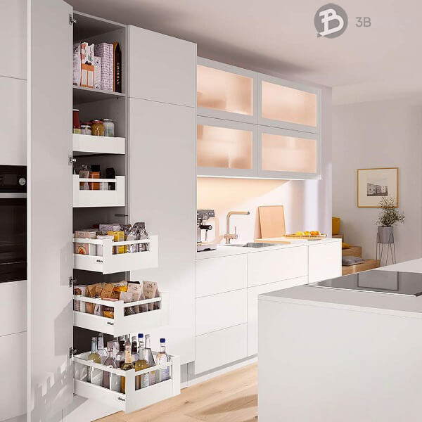 Hệ tủ lưu trữ cho không gian bếp châu Âu