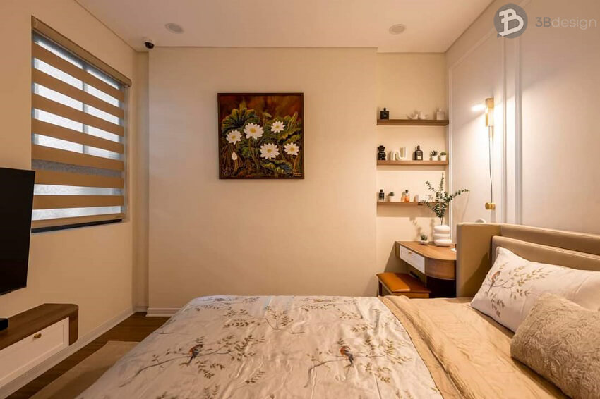 Mẫu thiết kế nội thất phòng ngủ chung cư phong cách châu Âu đẹp