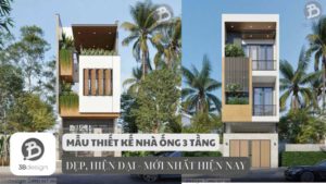 Mẫu thiết kế nhà ống 3 tầng đẹp hiện đại xu hướng mới nhất