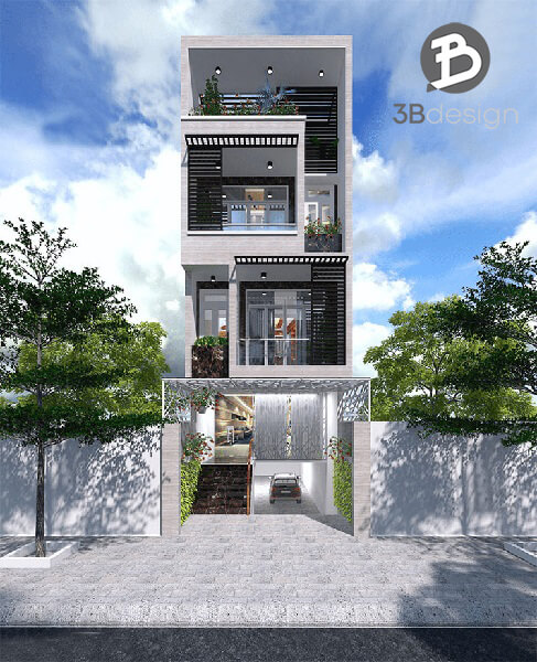 Mẫu nhà phố 3 tầng 5m x 20m phong cách hiện đại ưa chuộng nhất 2023