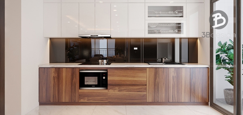 Tủ bếp gỗ đẹp - Không gian bếp tiện nghi, gọn gàng, sạch sẽ