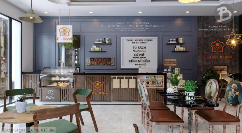 Mẫu thiết kế nội thất quán cafe đẹp