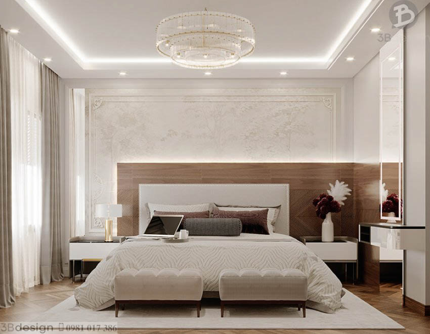 Mẫu thiết kế nội thất phòng ngủ đẹp phong cách hiện đại đơn giản