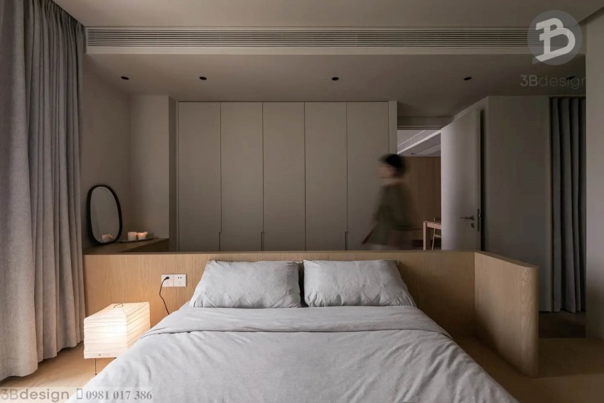 Thiết kế nội thất phòng ngủ căn hộ theo phong cách tối giản