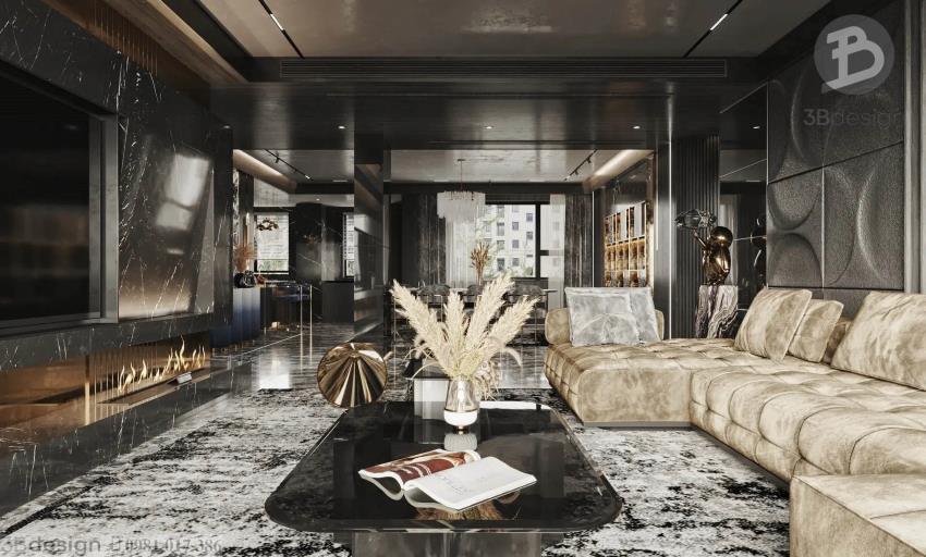 Mẫu thiết kế nội thất phòng khách phong cách Luxury đẹp và sang trọng