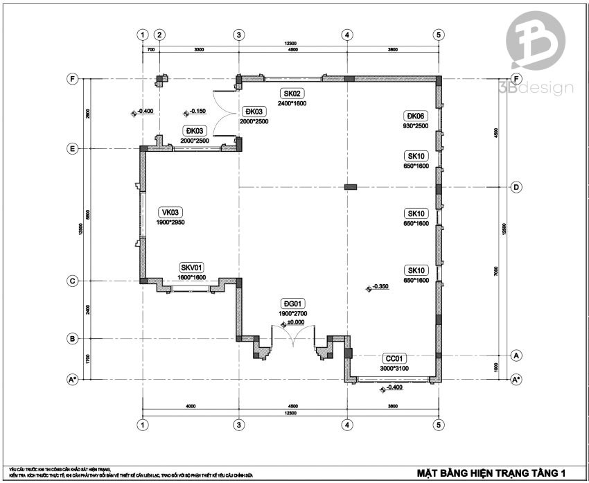 Bản vẽ hiện trạng biệt thự