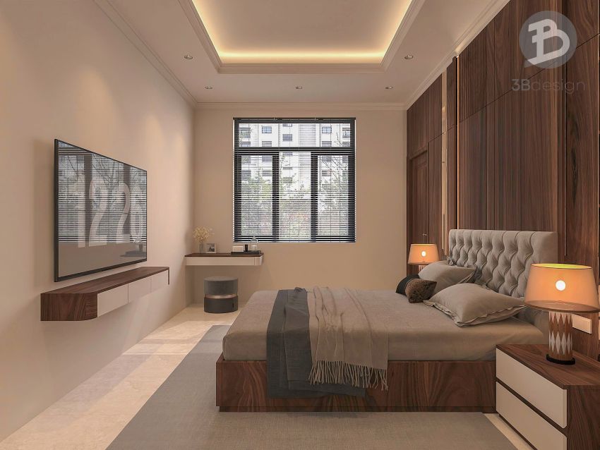 Nội thất tông màu gỗ óc chó