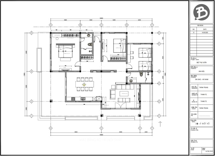 Bản vẽ thiết kế cong năng biệt thự