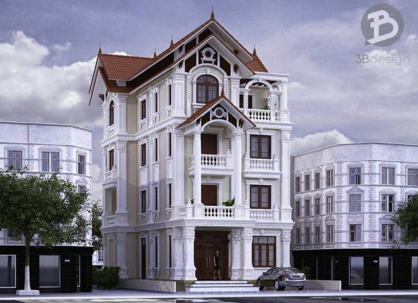 Biệt thự 4 tần tân cổ điển đẹp