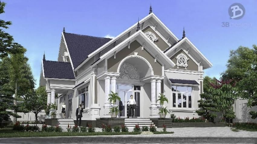 Biệt thự sân vườn mái Thái