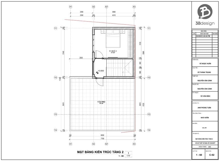 Công năng tầng 2 nhà vườn