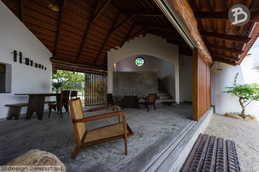 Không gian phòng khách nhà vườn