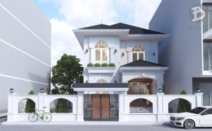 Thiết kế nhà phố 2 tầng tân cổ điển