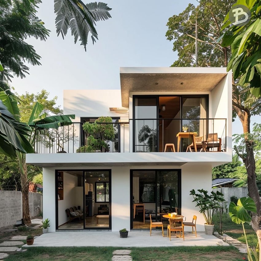 Mẫu thiết kế nhà 2 tầng đẹp hiện đại ở nông thôn