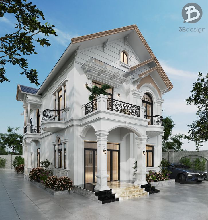 Thiết kế nhà 2 tầng tân cổ điển sang trọng