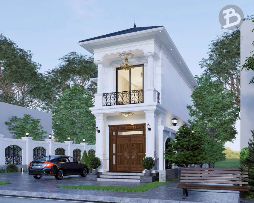 Nhà 2 tầng mái Nhật