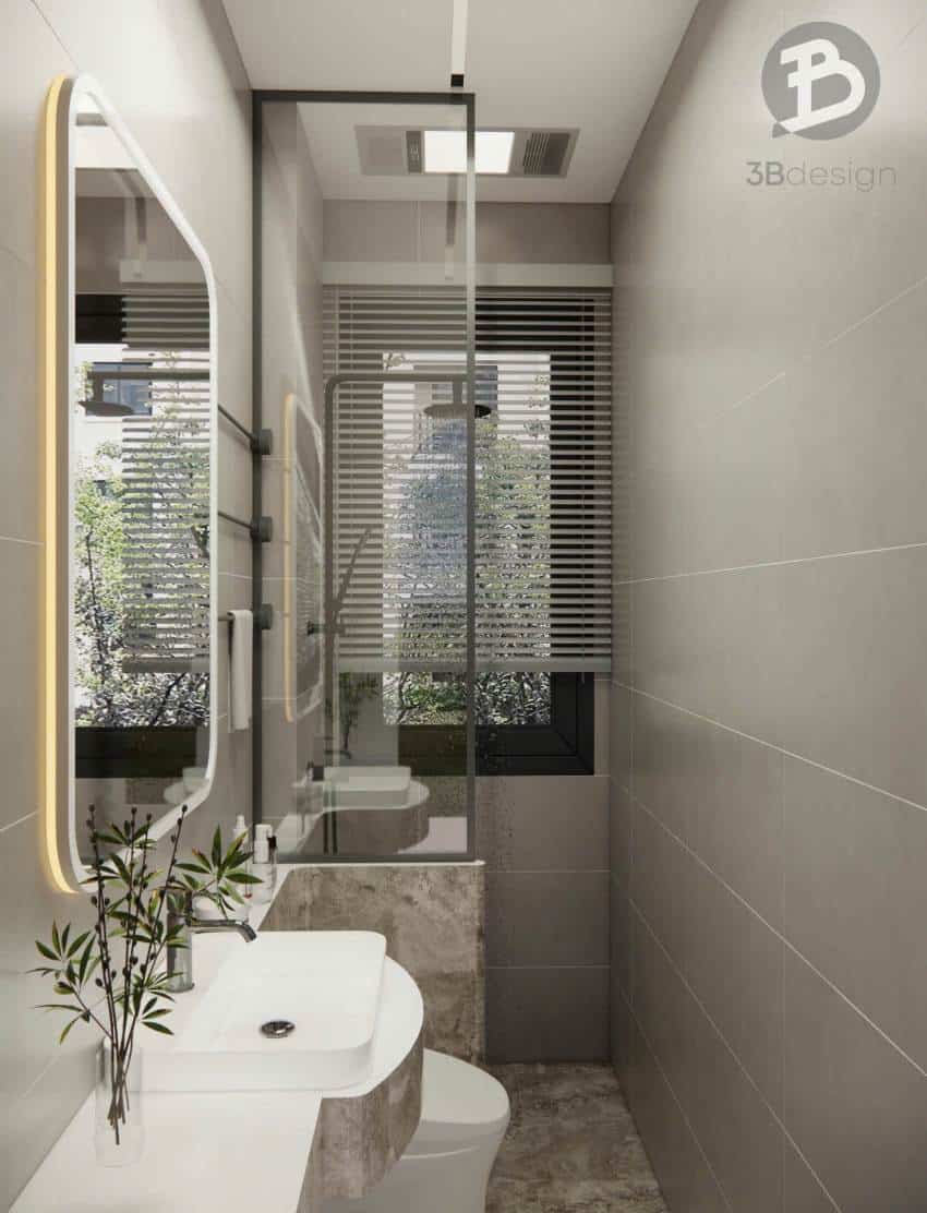 Phòng tắm gọn gàng hiện đại