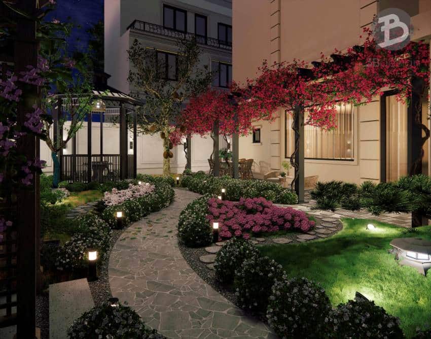 Thiết kế ánh sáng sân vườn