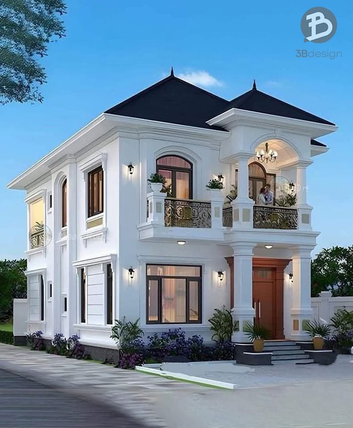 Thiết kế biệt thự tân cổ điển 2 tầng đẹp