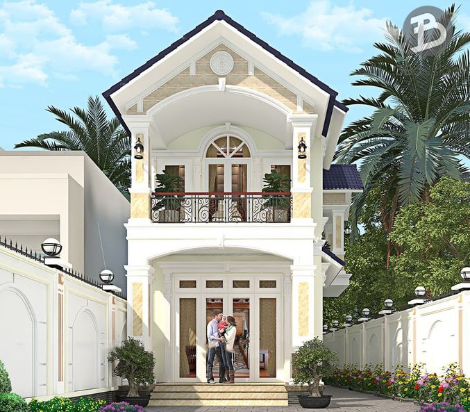 Thiết kế nhà  2 tầng tân cổ điển đẹp