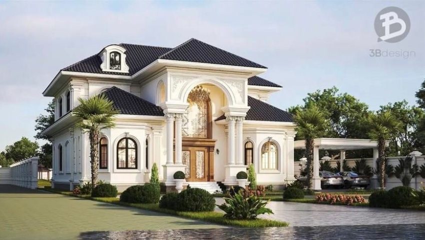 Thiết kế nhà 2 tầng tân cổ điển sang trọng