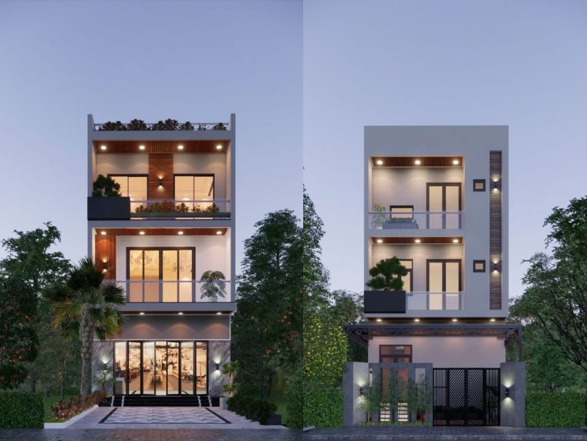 Thiết kế nhà 3 tầng 7x20m