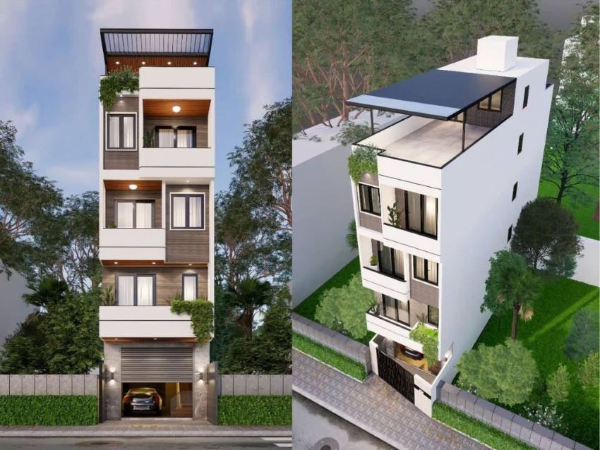 Thiết kế nhà 4 tầng ở và kinh doanh