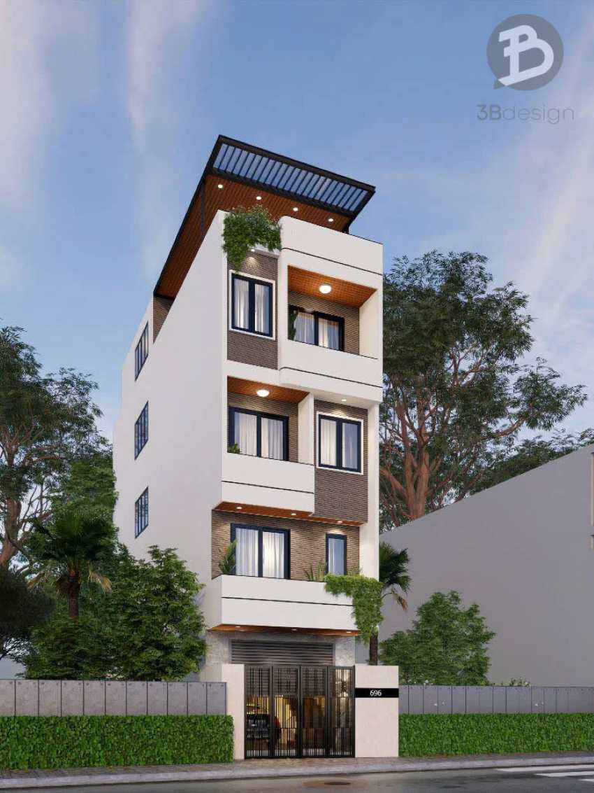 Thiết kế nhà phố 4 tầng