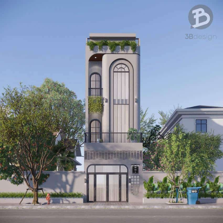 Thiết kế nhà phố 40m2 3 tầng