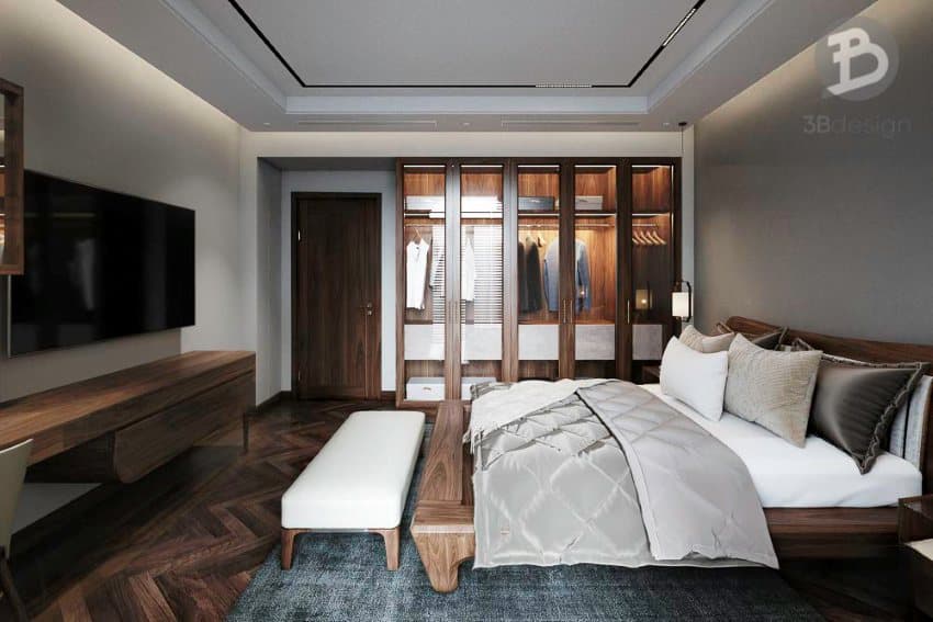 Thiết kế nội thất nhà phố gỗ Óc Chó đẹp sang trọng tại Ninh Bình