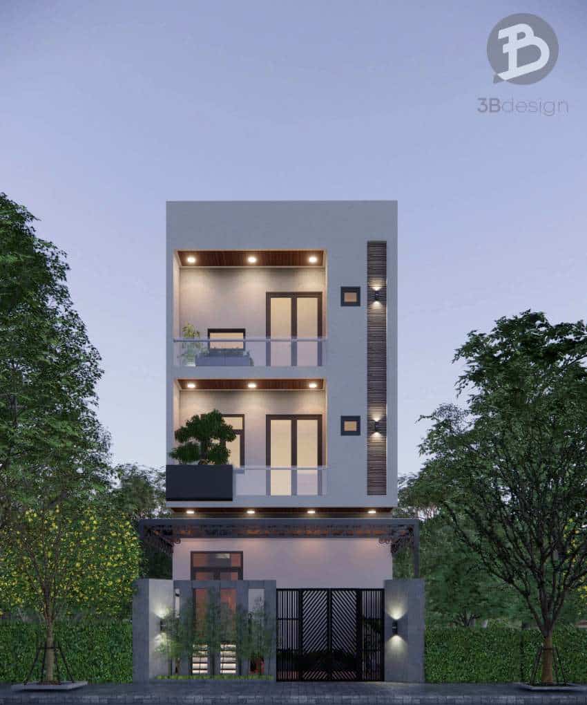 Thiết kế phối cảnh mặt tiền phía sau