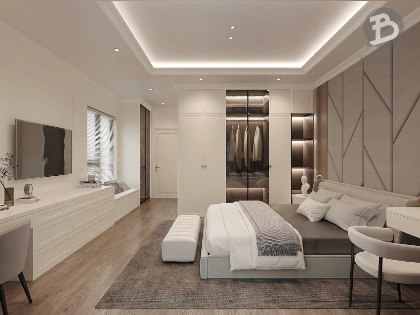 Thiết kế phòng ngủ master nhà 5x20m