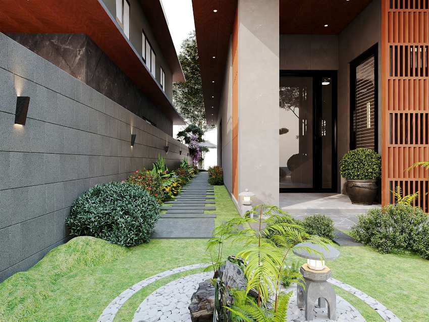 Thiết kế sân vườn hông nhà