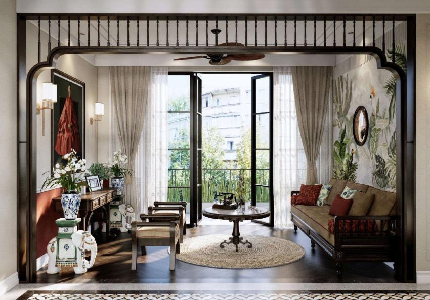 Nội thất nhà phố phong cách Indochine