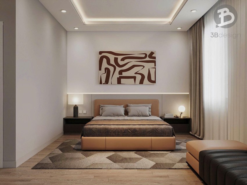 Phòng ngủ phụ nhà phố 4 tầng 6x16m