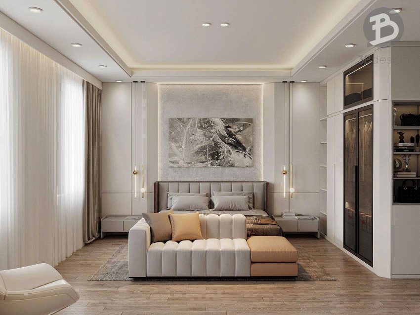 Phòng ngủ phụ tầng 3 nhà 6x16m