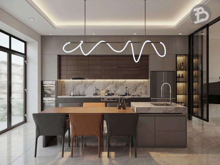 Thiết kế phòng bếp nhà 4 tầng