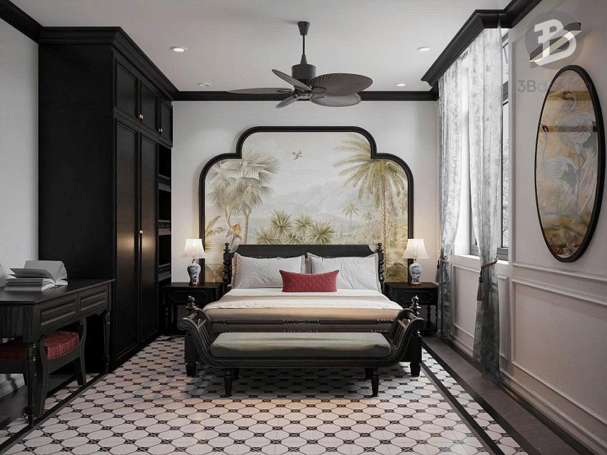 Nội thất phòng ngủ Indochine tầng 3