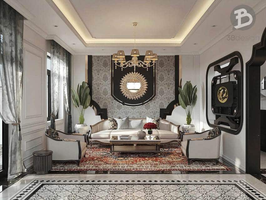 Thiết kế nội thất biệt thự Indochine
