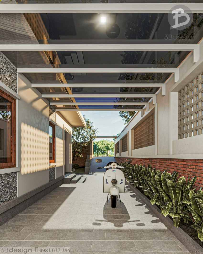 Khoảng sân phía trái nhà