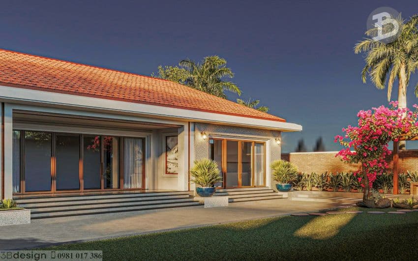 Kiến trúc mặt trước nhà vườn