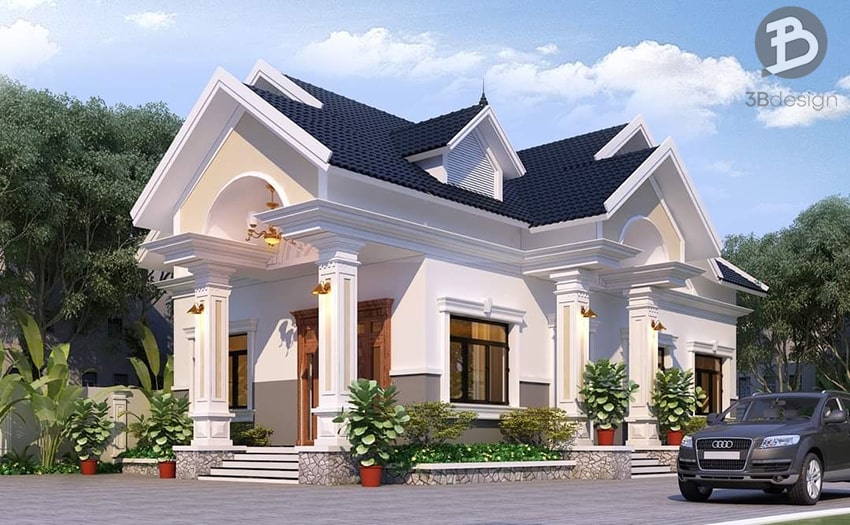 Mẫu nhà cấp 4 mái Thái sang trọng