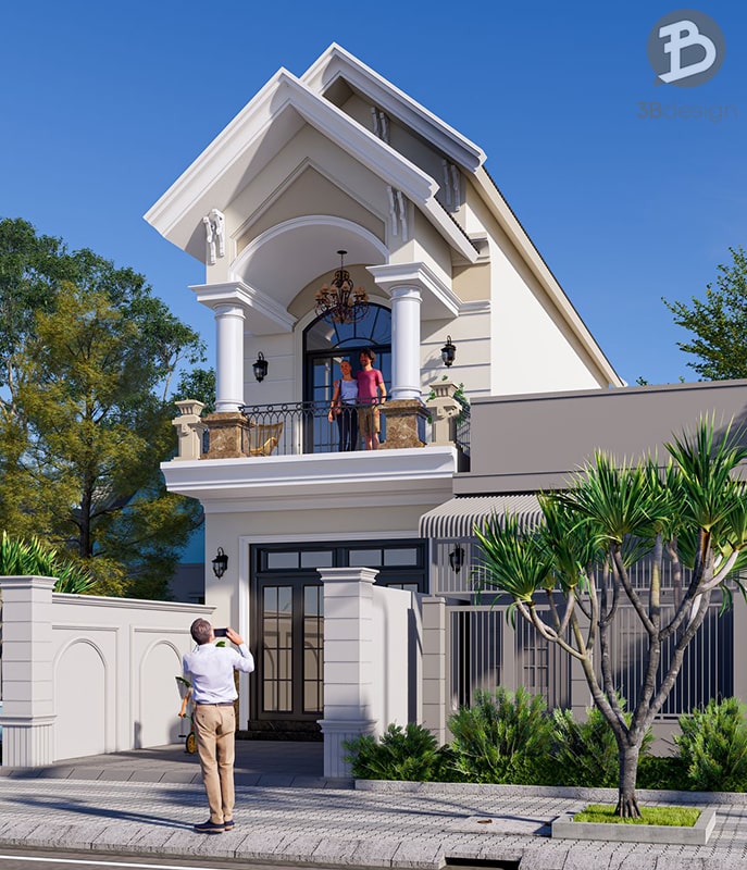 Mẫu nhà mái Thái 2 tầng đẹp