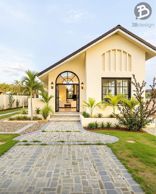 Mẫu nhà mái Thái có sân vườn hòa mình cùng thiên nhiên