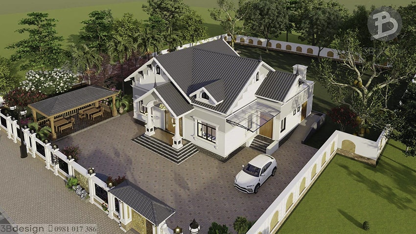 Mẫu nhà vườn 1 tầng mái Thái đẹp gần gũi thiên nhiên