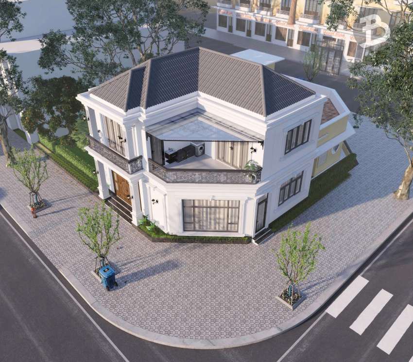 Nhà 10x10m 2 tầng tân cổ điển